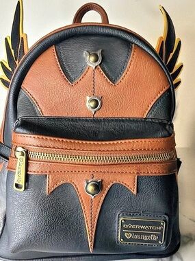 Rare Loungefly Overwatch D.Va Loungefly backpack in Black & Brown